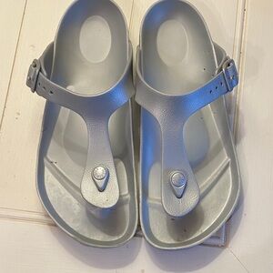 Silver Sandals Birkenstock